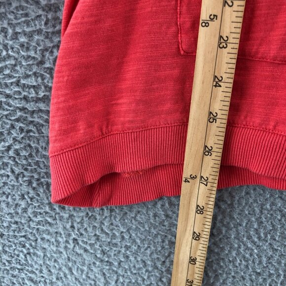 J Jill Hoodie Womens Extra Small Orange Roll Tab Sleeves Knit V Neck Pocket Tee* - Picture 10 of 11